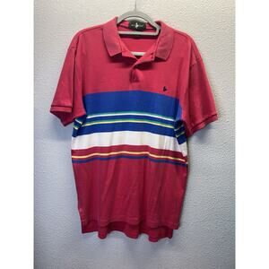 Vintage Hunt club Polo striped color block collared shirt size large